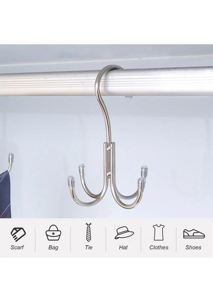 Gümüş Tarzı Depolama Kanca Paslanmaz Çelik Anti-Deforme Eşarp Askısı Anti-Pas Kararlı Yapı Askı Kancası Büyük Kapasiteli Çamaşır Kancası (Yurt Dışından) indirimleri