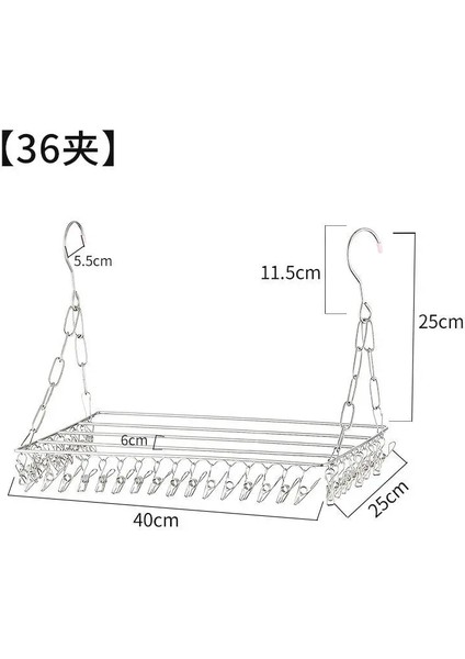 40CM-36KLIP Stili Çamaşır Rüzgar Geçirmez Havlu Sutyen Elbise Kurutma Makinesi Çelik Mandal Çamaşır Askısı Paslanmaz Airer Çorap Kurutma Clothelips Kanca Askı (Yurt Dışından)
