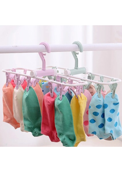 Pembe Tarzı 12 Klipler Katlanır Elbise Kurutma Askısı Çocuk Yetişkinler Elbise Kurutma Makinesi Rüzgar Geçirmez Çorap Iç Çamaşırı Plastik Kurutma Rafı (Yurt Dışından) fiyatları