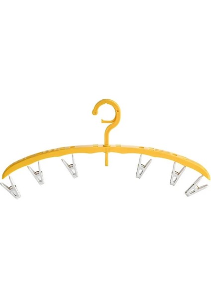 Sarı Stil Kalınlaşmış 6 Klipler Askı Öğrenci Yurdu Rüzgar Geçirmez Plastik Iç Çorap Klipleri Ev Elbise Askısı Organizatör (Yurt Dışından)