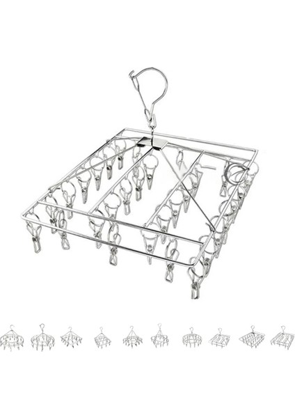 Siyah Stil Yuvarlak Kare Erik Şekli Kurutma Rafı Çorap Iç Giyim Açık Airer Kurutucu Çamaşır Askısı Çok Fonksiyonlu Havlu Klipsleri (Yurt Dışından) fırsatları