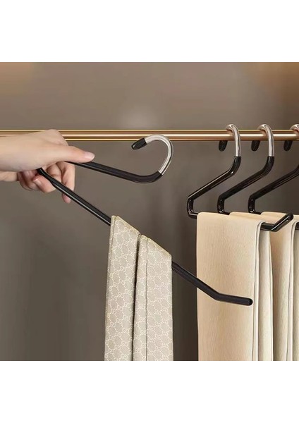 Siyah Stil 10 Parça 35CM Paslanmaz Çelik Pantolon Askısı Elbise Organizatör Dolap Pantolon Rafı Dolap Depolama Yerden Tasarruf Sağlayan Kurutma Rafı (Yurt Dışından) fırsatları