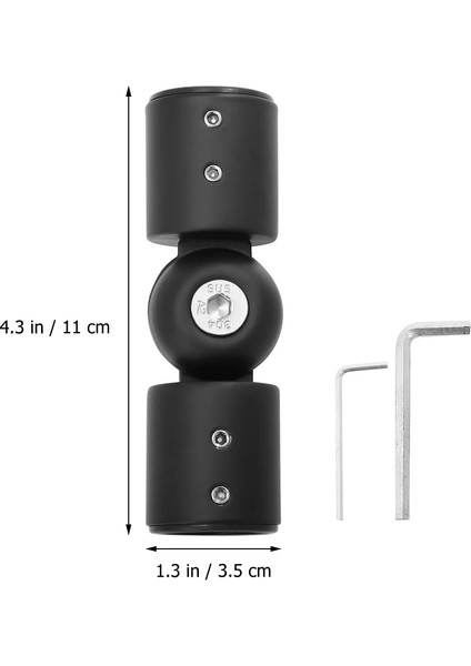 Siyah Stil 11X3.5CM Perde Çubuk Köşe Bağlantısı 90 Derece Konektör Pencere Çubukları Siyah Ağır Hizmet Tipi Metal Braketler Paslanmaz Çelik Dirsek (Yurt Dışından)