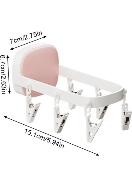 Pembe Tarzı Duvara Monte Kurutma Rafı Balkon Elbise Kurutma Askısı Rüzgar Geçirmez Çamaşır Kurutma Kıyafet Rafı Havlu Iç Çorap Tutucu (Yurt Dışından)