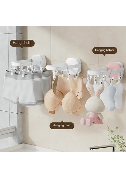 Pembe Tarzı Duvara Monte Kurutma Rafı Balkon Elbise Kurutma Askısı Rüzgar Geçirmez Çamaşır Kurutma Kıyafet Rafı Havlu Iç Çorap Tutucu (Yurt Dışından) modelleri