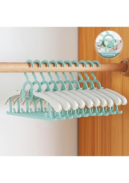 5 Adet-Yeşil Tarzı 5 Adet Kaymaz Bebek Elbise Askıları Çocuklar Için Kurutma Rafları Telescoldren Depolama Askı Dolap Organizatör Mont Ev (Yurt Dışından)