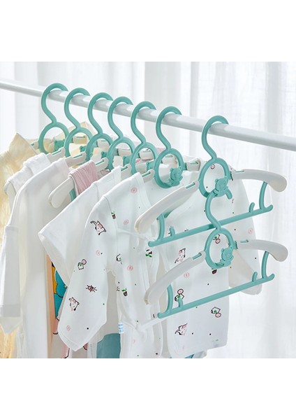 5 Adet-Yeşil Tarzı 5 Adet Kaymaz Bebek Elbise Askıları Çocuklar Için Kurutma Rafları Telescoldren Depolama Askı Dolap Organizatör Mont Ev (Yurt Dışından) modelleri