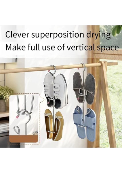 Bir Stil Paslanmaz Çelik Ayakkabı Kurutma Rafı Askı Çok Fonksiyonlu Istiflenebilir Ayakkabı Rafı Yerden Tasarruf Ev Ayakkabı Depolama Organizatör 4 mm (Yurt Dışından) fiyatları