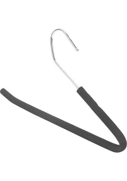 Açık Uçlu Pantolon Askısı Slack Pantolon Askısı Kaymaz Sünger Kaplamalı Siyah 5'li Paket (Yurt Dışından)