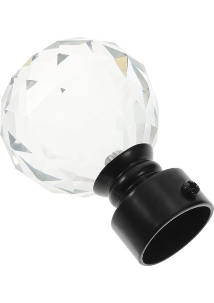 Siyah Stil Şeffaf Perde Çubuk Beyaz Dekor Cam Topu Perde Çubuk Perde Çubuk Braketi Perde Çubuk Aksesuarları Retro Dekor (Yurt Dışından)