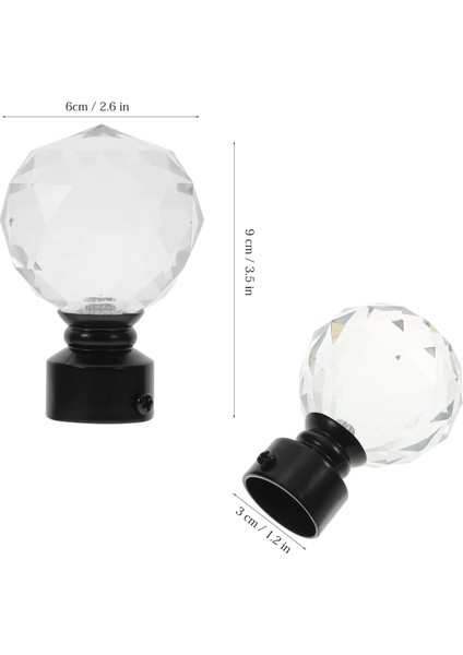 Siyah Stil Şeffaf Perde Çubuk Beyaz Dekor Cam Topu Perde Çubuk Perde Çubuk Braketi Perde Çubuk Aksesuarları Retro Dekor (Yurt Dışından) fiyatları