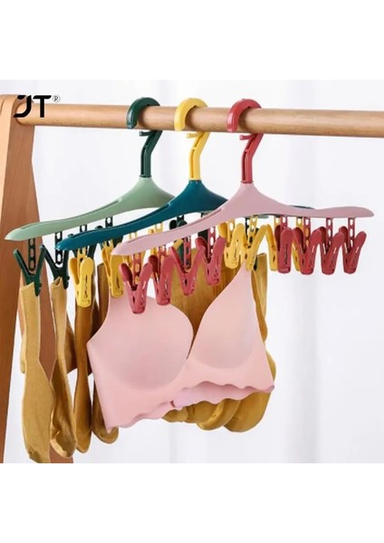 Yeşil Stil 360 Dönen Çorap Elbise Iç Giyim T-Shirt Askıları Elbise Için Çok Fonksiyonlu Plastik Elbise Rafı Kurutma Depolama Askıları (Yurt Dışından) modelleri