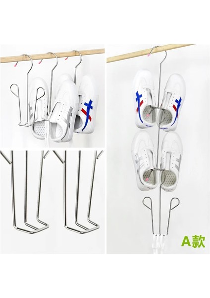 B Tarzı Paslanmaz Çelik Ayakkabı Kurutma Rafı Askı Çok Fonksiyonlu Istiflenebilir Ayakkabı Rafı Yerden Tasarruf Ev Ayakkabı Depolama Organizatör 4 mm (Yurt Dışından) indirimleri