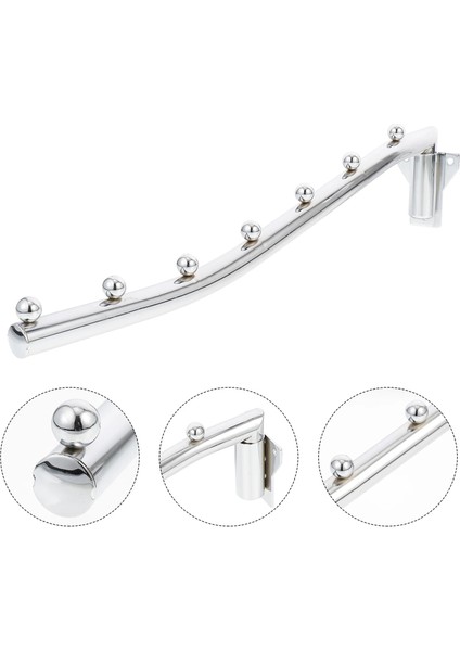 Gümüş Tarzı 41X7CM Asılı Ray Duvara Monte Elbise Rafı Askılar Elbise Elbise Kancaları Duvara Monte Kurutma Rafı (Yurt Dışından)