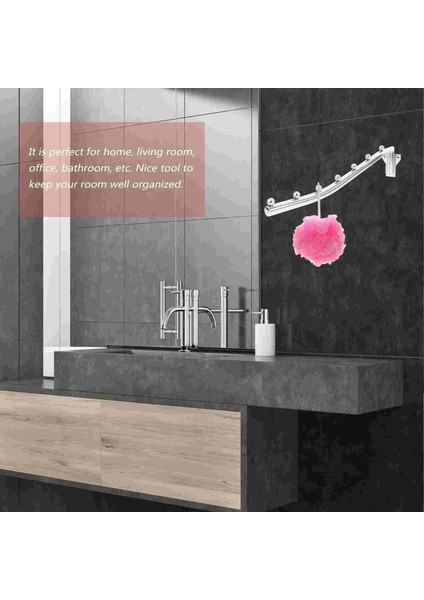 Gümüş Tarzı 41X7CM Asılı Ray Duvara Monte Elbise Rafı Askılar Elbise Elbise Kancaları Duvara Monte Kurutma Rafı (Yurt Dışından) fırsatları