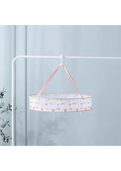 61CM-ÇIÇEK-TEK Stil Elbise Kurutma Sepeti Iç Sütyen Çorap Net Asılı Çanta Anti-Deformasyon Kurutma Rafı Rüzgar Geçirmez Elbise Askıları Çift Katmanlı (Yurt Dışından)