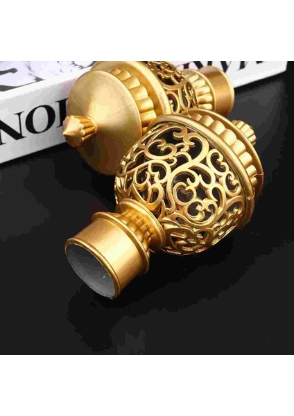 Altın Tarzı Açık Dekor Perde Çubuk Kapağı Içi Boş Perde Çubuk Finial Vintage Perde Çubuk Sonu Vintage Perdeler Dekoratif Uç Kapağı (Yurt Dışından)
