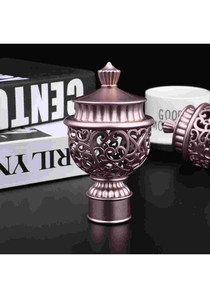 Altın Tarzı Açık Dekor Perde Çubuk Kapağı Içi Boş Perde Çubuk Finial Vintage Perde Çubuk Sonu Vintage Perdeler Dekoratif Uç Kapağı (Yurt Dışından)