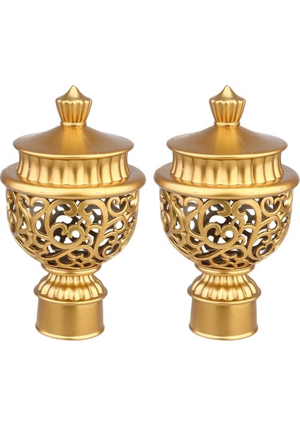 Altın Tarzı Açık Perde Dekoratif Pencere Çubuk Kafa Fiş Perdeleri Kap Vintage Perdelik Süslemeleri Takma (Yurt Dışından)