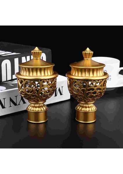 Altın Tarzı Açık Perde Dekoratif Pencere Çubuk Kafa Fiş Perdeleri Kap Vintage Perdelik Süslemeleri Takma (Yurt Dışından) modelleri