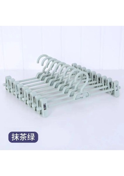 Yeşil-10 Adet Tarzı 2-Ayarlanabilir Kaymaz Klipsli Plastik Etek Pantolon Askısı Gömlek, Elbise, Dayanıklı Sağlam Plastik Askı Için Döner Kanca (Yurt Dışından)