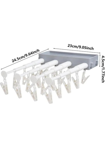 Gri Tarzı Duvara Monte Kurutma Rafı Pp Teleskopik Kurutma Iç Çamaşırı Rafı Depolama Tasarımı Yumruk Ücretsiz Space Saver Elbise Tutucu Külot (Yurt Dışından)