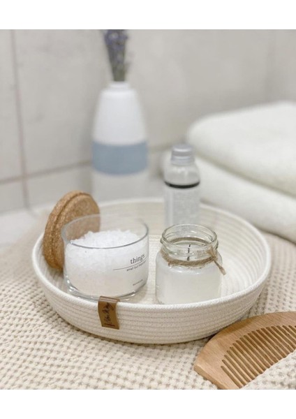 Dekoratif Sepet Ekru Renk 21x5 cm Eviniz İçin Şık ve Kullanışlı Çözüm