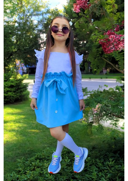 Kız Çocuk Sade Etekli Takım