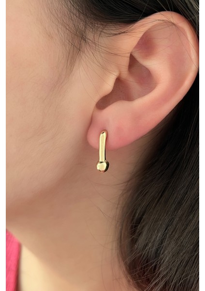 14 Ayar Altın Şerit Ucunda Top Küpe fiyatları