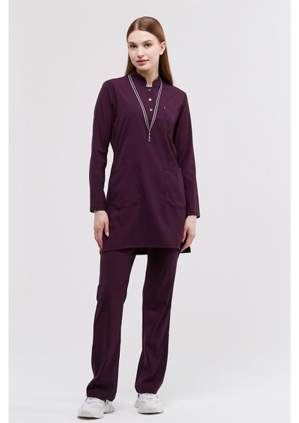 Happiness Modest - Likralı Doktor Hemşire Tesettür Forma Takımı, Mürdüm fiyatları