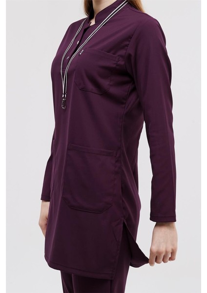 Happiness Modest - Likralı Doktor Hemşire Tesettür Forma Takımı, Mürdüm indirimleri