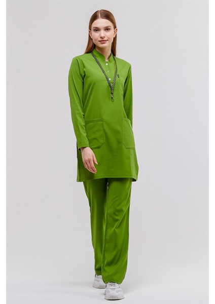 Happiness Modest - Likralı Doktor Hemşire Tesettür Forma Takımı, Fıstık Yeşili fiyatları