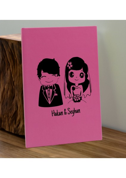 Sevgiliye Özel Isimli Pembe Defter ve Fuşya Cam Matara Hediye Seti-1, Sevgiliye Hediye, Sevgililer Günü, Yeni iş hediyesi