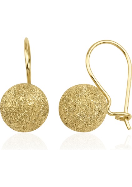 14 Ayar Altın Top Sallantılı Küpe