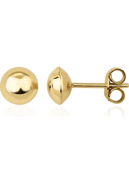 14 Ayar Altın Yarım Top Küpe