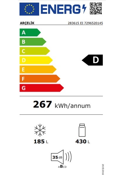 283615 Eı No Frost Buzdolabı Inoks