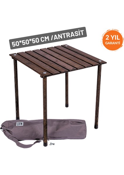 Bag The Joy 50x50x50 Katlanır Rulo Kamp ve Piknik Masası - Antrasit