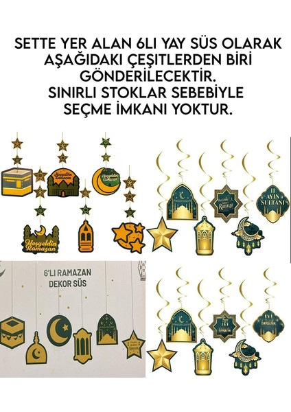 LED Işık Hoşgeldin Ramazan Gold Banner Yazı Iyi Bayramlar 6'lı Tavan Süs Ramazan modelleri