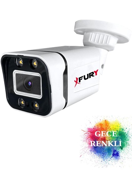 4 Kameralı 1080P Görüntü Gece Renkli Full Hd 4 x Ultra LED Gece Renkli Güvenlik Kamerası Seti 500 GB