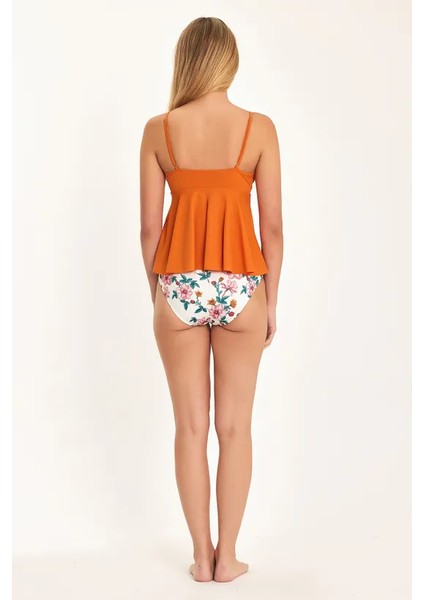 Su Tutmayan Kumaş Özel Tasarım Yüksek Bel Göğüs Kısmı Toparlayıcı Bikini Takım KK05