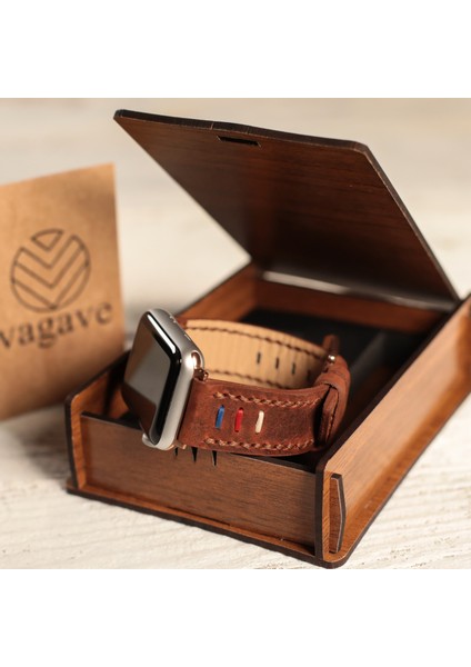 Apple Watch 42MM 44MM 45MM 49MM 3 / 4 / 5 / 6 / Se / 7 / 8 / Ultra / Ultra 2 Deri Kordon Deri Kayış Taba