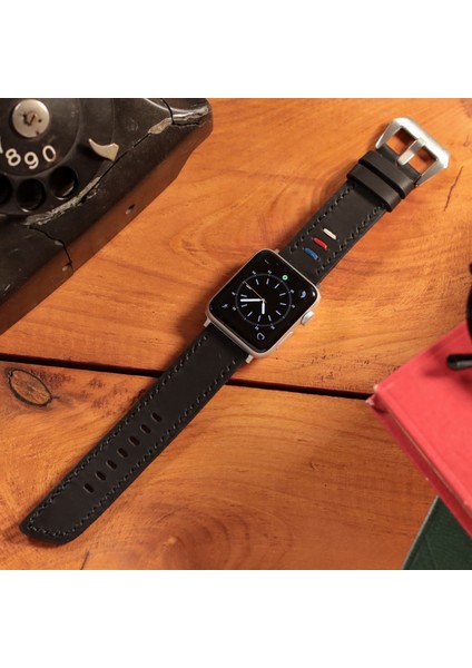 Apple Watch Siyah Deri Kordon 42MM 44MM 45MM 49MM 3 / 4 / 5 / 6 / Se / 7 / 8 / Ultra / Ultra 2 Deri Kordon Deri Kayış fiyatları