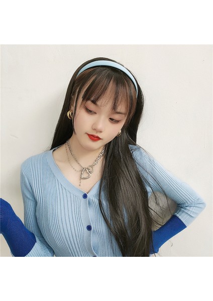 Saç Bandı Yarım Başlık Uzun Düz Saç Kadın Peruk Tek Parça Iki Tip Destek Tek Parça (Yurt Dışından)