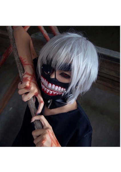 Cosplay Peruk Tokyo Ghoul / Tokyo Ghouls Kaneki Ken Cos Anime Peruk Stokta Satış (Yurt Dışından) modelleri