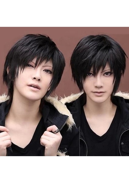 Cosplay Siyah Yakışıklı Erkekler Kısa Peruk Yapay Fiber Peruk Saç Şekillendirici Aracı (Yurt Dışından) modelleri