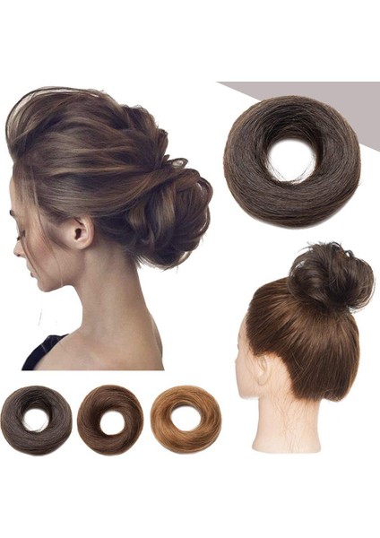 Donut Chignon Sıcak Kadın Sentetik Elyaf Saç Bun Donuts Halka Saç Uzatma Peruk Günlük Yaşam Için Doğal Renk (Yurt Dışından)