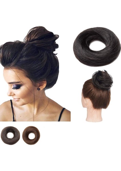 Donut Chignon Sıcak Kadın Sentetik Elyaf Saç Bun Donuts Halka Saç Uzatma Peruk Günlük Yaşam Için Doğal Renk (Yurt Dışından)