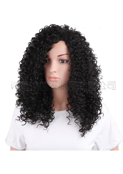 Ben Bir Peruk Peruk Avrupa ve Amerikalı Bayanlar Uzun Afrika Peruk Küçük Kıvırcık Saç Peruk Kadınlar Için Kimyasal Fiber Peruk Saç Peruk (Yurt Dışından) fiyatları