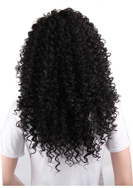 Ben Bir Peruk Peruk Avrupa ve Amerikalı Bayanlar Uzun Afrika Peruk Küçük Kıvırcık Saç Peruk Kadınlar Için Kimyasal Fiber Peruk Saç Peruk (Yurt Dışından) indirimleri