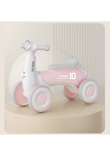 Çocuk Denge Arabası, Pedalsız Dört Tekerlekli Scooter, 1-4 Yaş Arası Yürümeye Başlayan Dönen Arabaya Oturabilir, Çocuk Oyuncak Kaykay (Yurt Dışından)